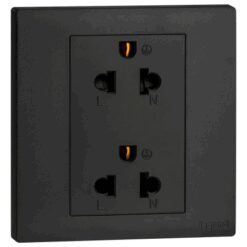 Ổ cắm đôi 3 chấu- Obria Black