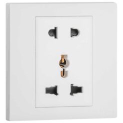 Ổ cắm đơn 2 chấu + đơn đa năng- Obria Màu Trắng