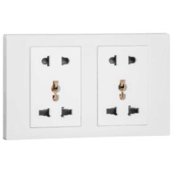 Ổ cắm đôi (đa năng + 2 chấu)- Obria Màu Trắng