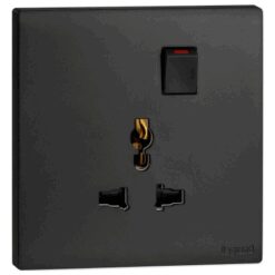 Ổ cắm đơn đa năng có công tắc- Obria Black